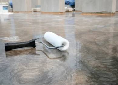 Epoxy floor coating application using roller for durable finish